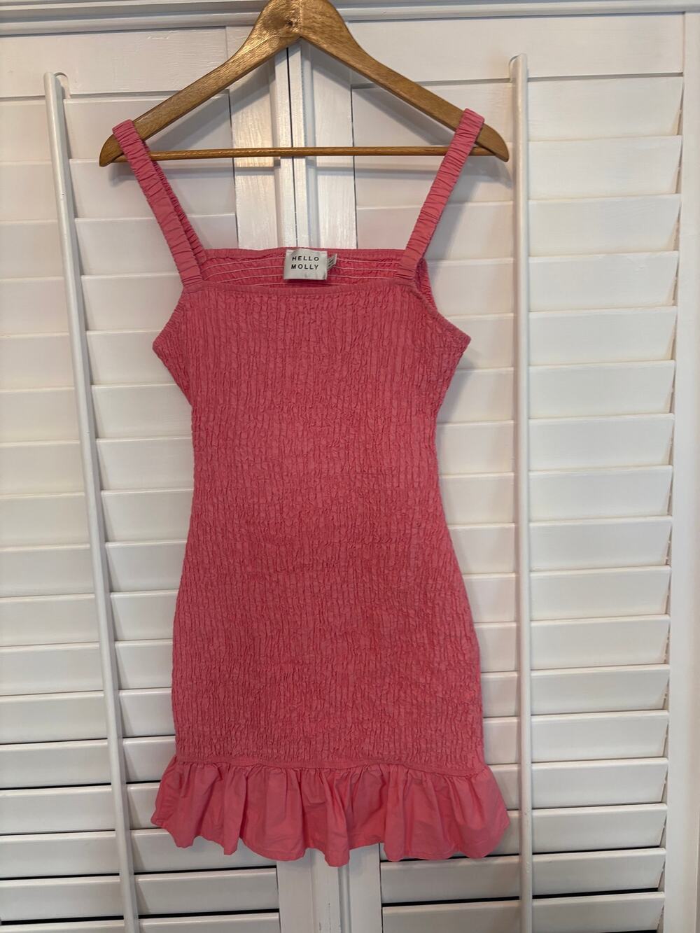 Hello Molly Pink Smocked Open Back Dress Size 4